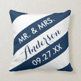 Moderne Streifen, Personalisiert, Kissen/Navy Kissen