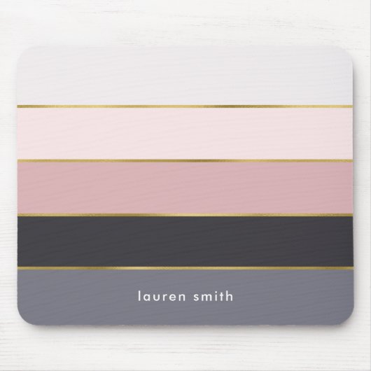 Moderne Streifen Personalisiert Mousepad (Vorne)