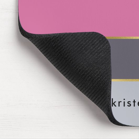 Moderne Streifen Personalisiert Mousepad (Ecke)