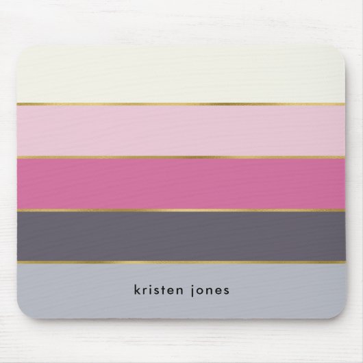Moderne Streifen Personalisiert Mousepad (Vorne)