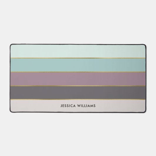 Moderne Streifen Personalisiert Schreibtischunterlage (Vorderseite)