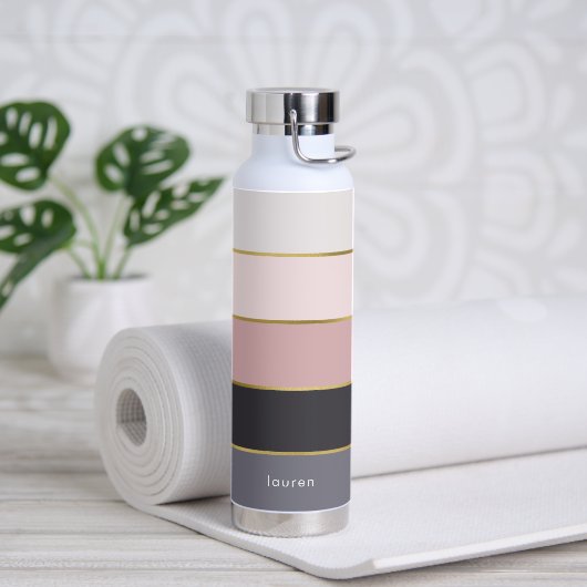 Moderne Streifen Personalisiert Trinkflasche (Yoga)
