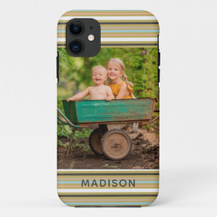 Moderne Streifen-Personalisierung mit eigenem Foto Case-Mate iPhone Hülle