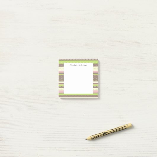 Moderne Streifen Post-it Klebezettel (Auf Schreibtisch)