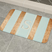 Moderne Streifen Robin Egg Blue Copper Bath Mat Badematte