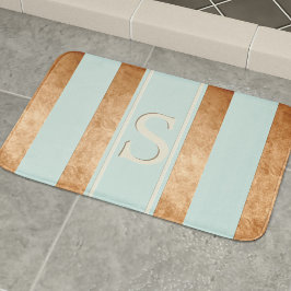 Moderne Streifen Robin Egg Blue Copper Bath Mat Badematte