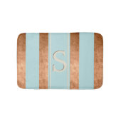 Moderne Streifen Robin Egg Blue Copper Bath Mat Badematte (Vorderseite)