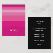 Moderne Streifen-Rosa-Steigung Visitenkarte (Vorne/Hinten)