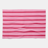 Moderne Streifen, rosa und burgundy aus dem Mittel Geschirrtuch (Horizontal)