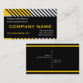 Moderne Streifen, schwarz, gelb, grau Visitenkarte (Vorne/Hinten)