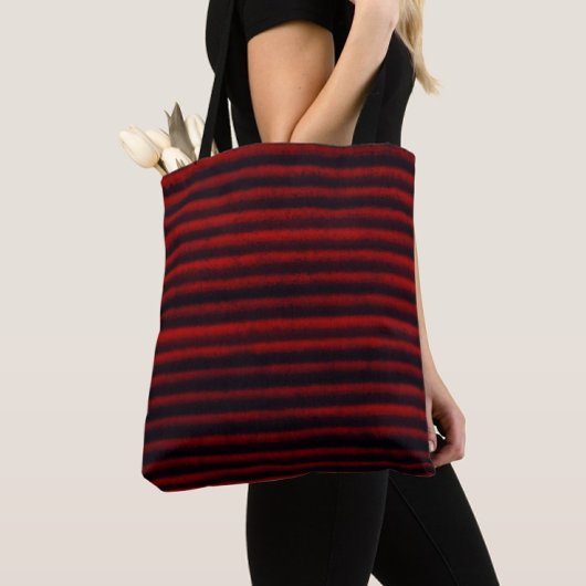 Moderne Streifen schwarz und rot Tasche