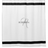 Moderne Streifen Schwarz/Weiß Duschvorhang (Vorderseite)