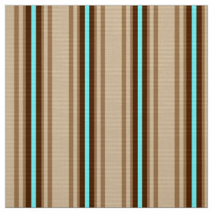 Moderne Streifen, Tan. Braun und Aqua Stoff