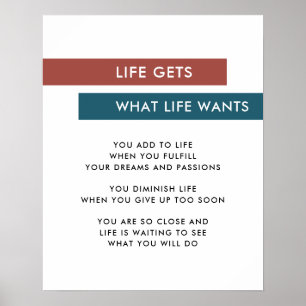 Moderne Streifen Terrakotta Türkis Motivationsspru Poster