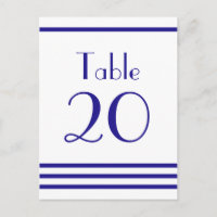 Moderne Streifen-Tischnummern (Navy Blue)
