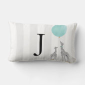 Moderne Streifen und Giraffen Kinderzimmer Kissen (Rückseite)