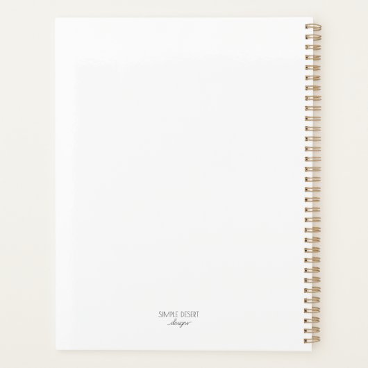 Moderne Streifen Weißer Schwarzer Kalender Planer  (Rückseite)