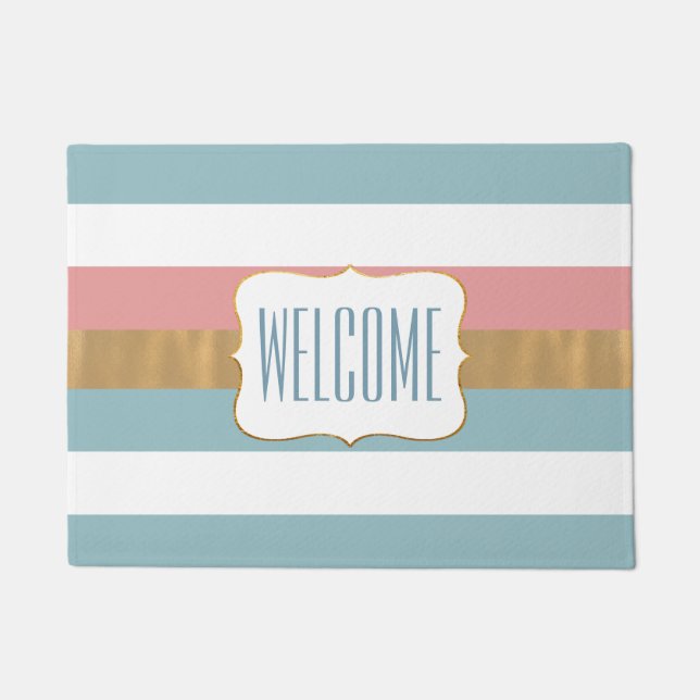 Moderne Streifenmatte Fußmatte (Vorderseite)