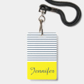 Moderne Streifenmuster Ausweis (Rückseite mit Lanyard)