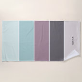 Moderne Streifenmuster Personalisiert Strandtuch (Vorderseite)