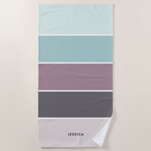 Moderne Streifenmuster Personalisiert Strandtuch (Vorderseite)