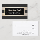 Moderne Streifenschwarz und IMITATE - Goldfolie Empfehlungskarte (Vorne/Hinten)