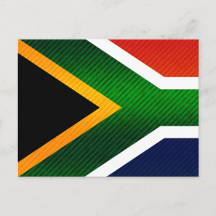 Moderne Strickende südafrikanische Flagge Postkarte