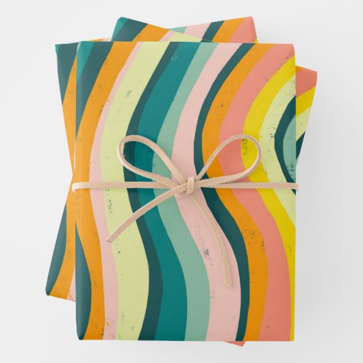 Moderne Strickkurven Set Geschenkpapier Set (Beispiel)