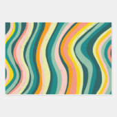 Moderne Strickkurven Set Geschenkpapier Set (Vorderseite)