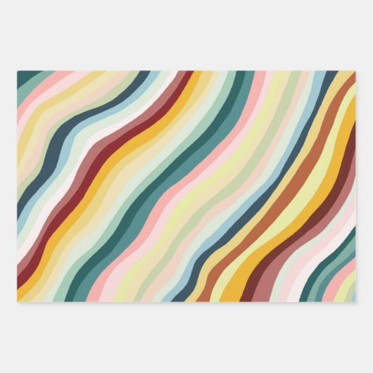 Moderne Strickkurven Set Geschenkpapier Set (Vorderseite)