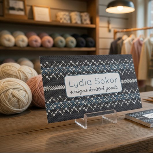 Moderne Strickmuster Visitenkarte