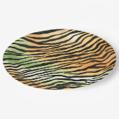 Moderne Stricktiger-Haut Print Big Cats feline Pappteller (Schrägansicht)