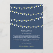 Moderne String-Leuchten, gelb/weiß Hochzeitsdetail Begleitkarte (Vorderseite)