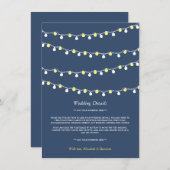 Moderne String-Leuchten, gelb/weiß Hochzeitsdetail Begleitkarte (Vorne/Hinten)