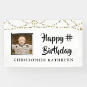 Moderne String Lights Brush Script-Foto Banner (Horizontal)