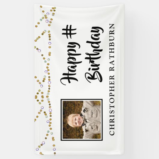 Moderne String Lights Brush Script-Foto Banner (Vertikal)