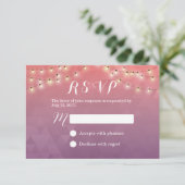 Moderne String Lights Elegante Wedding UAWG RSVP Karte (Stehend Vorderseite)