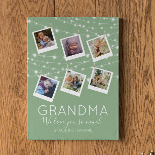 Moderne String Lights Foto Collage Plaque Fotoplatte