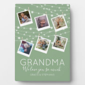 Moderne String Lights Foto Collage Plaque Fotoplatte (Vorderseite)