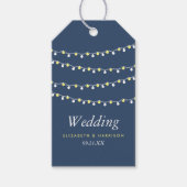Moderne String Lights, Gelb & Weiß Wedding Geschenkanhänger (Vorderseite)