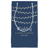 Moderne String Lights, Gelb & Weiß Wedding Kleine Geschenktüte (Vorderseite)