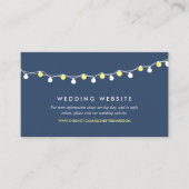 Moderne String Lights, Gelb/Weiß Wedding Website Begleitkarte (Vorderseite)