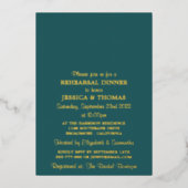 Moderne String Lights Hochzeitstag Probe Dinner Re Folieneinladung (Vorderseite)