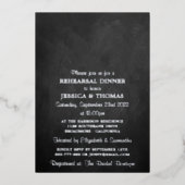 Moderne String Lights Hochzeitstag Probe Dinner Re Folieneinladung (Vorderseite)