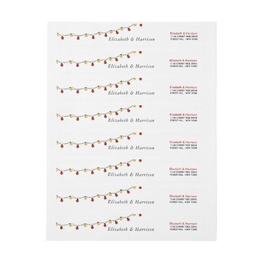 Moderne String Lights, Red & Gold Wedding (Bogen)