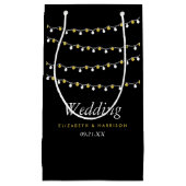 Moderne String Lights, White & Gold Wedding Kleine Geschenktüte (Vorderseite)