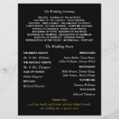 Moderne String Lights, White & Gold Wedding Programm (Rückseite)