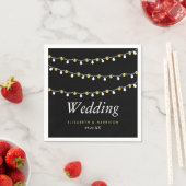 Moderne String Lights, White & Gold Wedding Serviette (Beispiel)