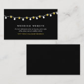 Moderne String Lights, White & Gold Wedding Websit Begleitkarte (Vorne/Hinten)