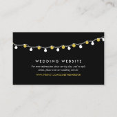 Moderne String Lights, White & Gold Wedding Websit Begleitkarte (Vorderseite)